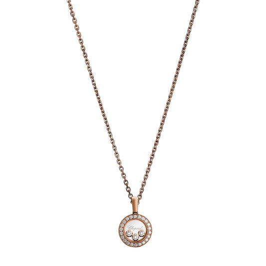 Chopard Happy Diamonds pendant in 18k ethical rose gold with moving diamonds
