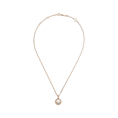 Chopard Happy Diamonds pendant in 18k ethical rose gold with moving diamonds, view 3