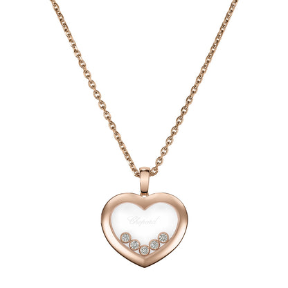 Chopard Happy Diamonds pendant in 18k ethical rose gold with moving diamonds