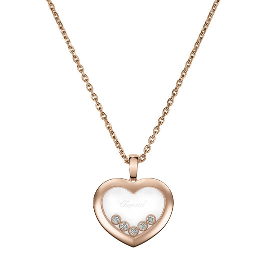 Chopard Happy Diamonds pendant in 18k ethical rose gold with moving diamonds