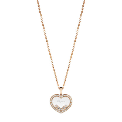 Chopard Happy Diamonds pendant in 18k ethical rose gold with moving diamonds