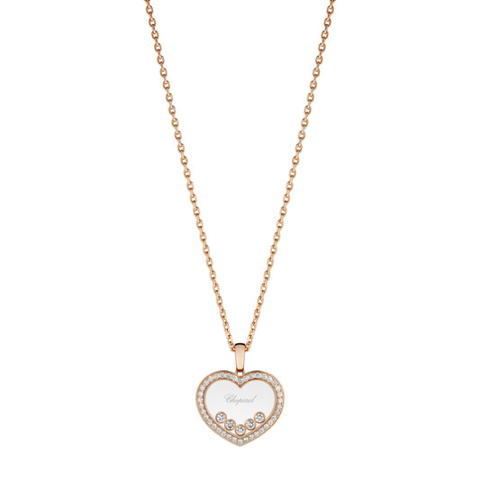 Chopard Happy Diamonds pendant in 18k ethical rose gold with moving diamonds