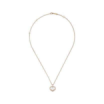 Chopard Happy Diamonds pendant in 18k ethical rose gold with moving diamonds, view 3