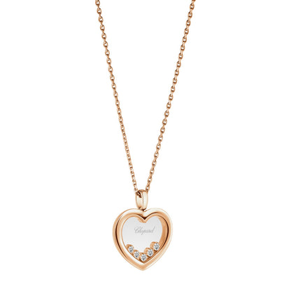 Chopard Happy Diamonds pendant in 18k ethical rose gold with moving diamonds, view 2