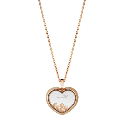 Chopard Happy Diamonds pendant in 18k ethical rose gold with moving diamonds, view 4
