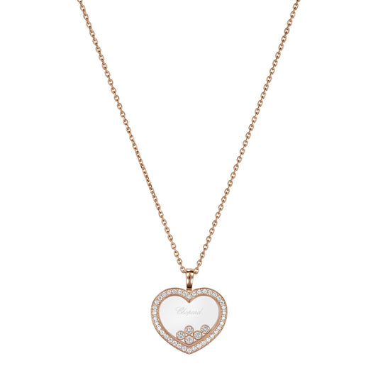 Chopard Happy Diamonds pendant in 18k ethical rose gold with moving diamonds
