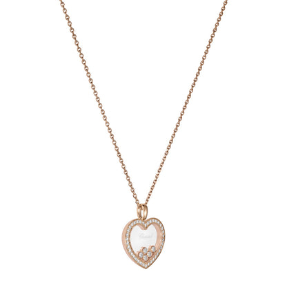 Chopard Happy Diamonds pendant in 18k ethical rose gold with moving diamonds, view 2