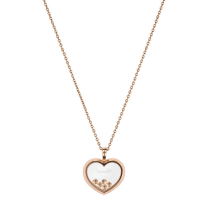 Chopard Happy Diamonds pendant in 18k ethical rose gold with moving diamonds, view 4