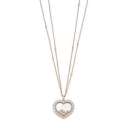 Chopard Happy Diamonds pendant in 18k ethical rose gold with moving diamonds