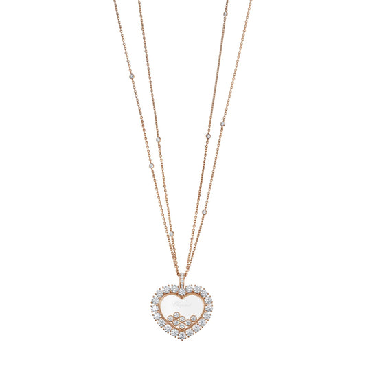 Chopard Happy Diamonds pendant in 18k ethical rose gold with moving diamonds