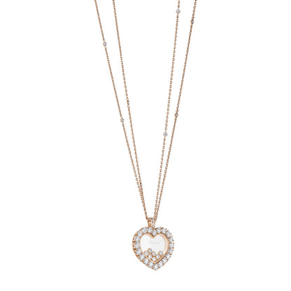 Chopard Happy Diamonds pendant in 18k ethical rose gold with moving diamonds, view 2
