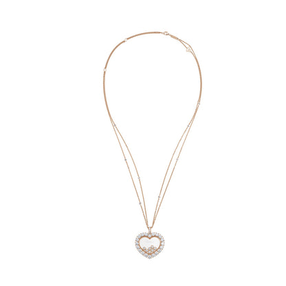 Chopard Happy Diamonds pendant in 18k ethical rose gold with moving diamonds, view 3