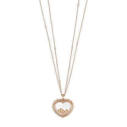 Chopard Happy Diamonds pendant in 18k ethical rose gold with moving diamonds, view 4