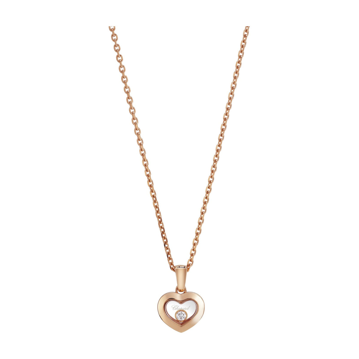 Chopard Happy Diamonds pendant in 18k ethical rose gold with moving diamonds