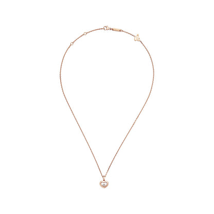 Chopard Happy Diamonds pendant in 18k ethical rose gold with moving diamonds, view 3