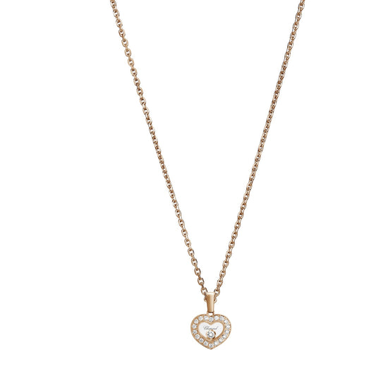 Chopard Happy Diamonds pendant in 18k ethical rose gold with moving diamonds