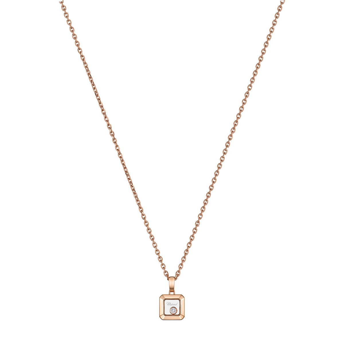 Chopard Happy Diamonds pendant in 18k ethical rose gold with moving diamonds