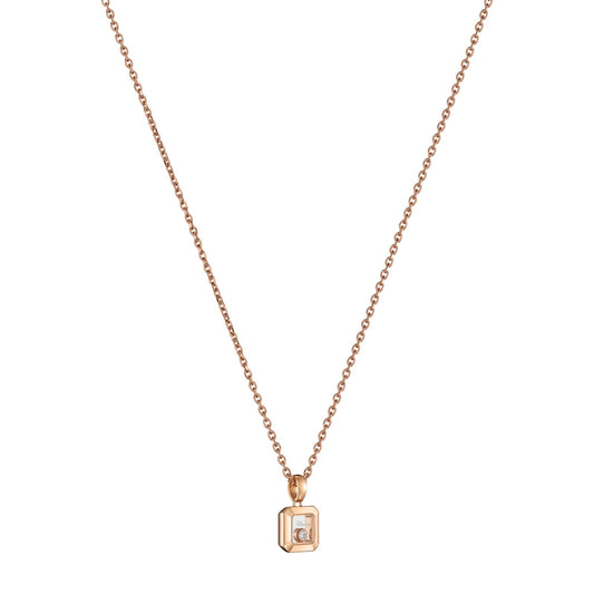 Chopard Happy Diamonds pendant in 18k ethical rose gold with moving diamonds, view 2