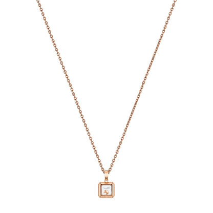 Chopard Happy Diamonds pendant in 18k ethical rose gold with moving diamonds, view 4