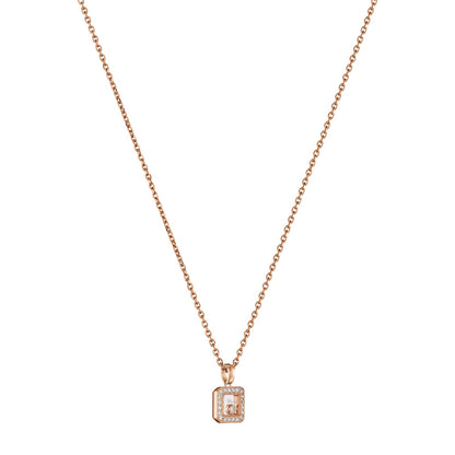 Chopard Happy Diamonds pendant in 18k ethical rose gold with moving diamonds, view 2