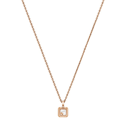 Chopard Happy Diamonds pendant in 18k ethical rose gold with moving diamonds, view 4