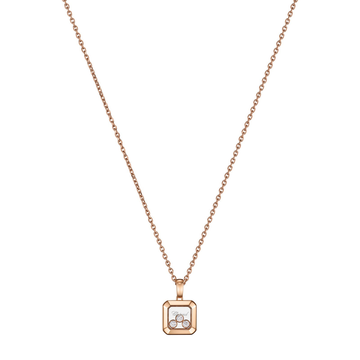 Chopard Happy Diamonds pendant in 18k ethical rose gold with moving diamonds