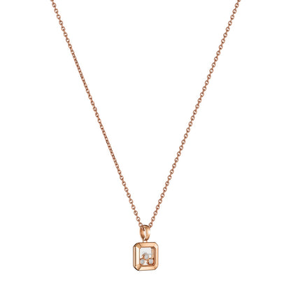 Chopard Happy Diamonds pendant in 18k ethical rose gold with moving diamonds, view 2
