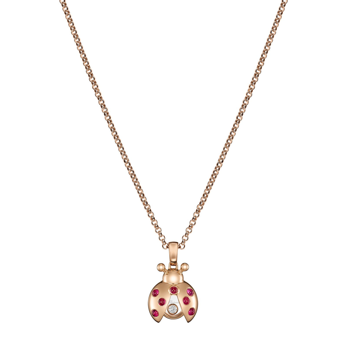 Chopard Happy Diamonds pendant in 18k ethical rose gold with moving diamonds