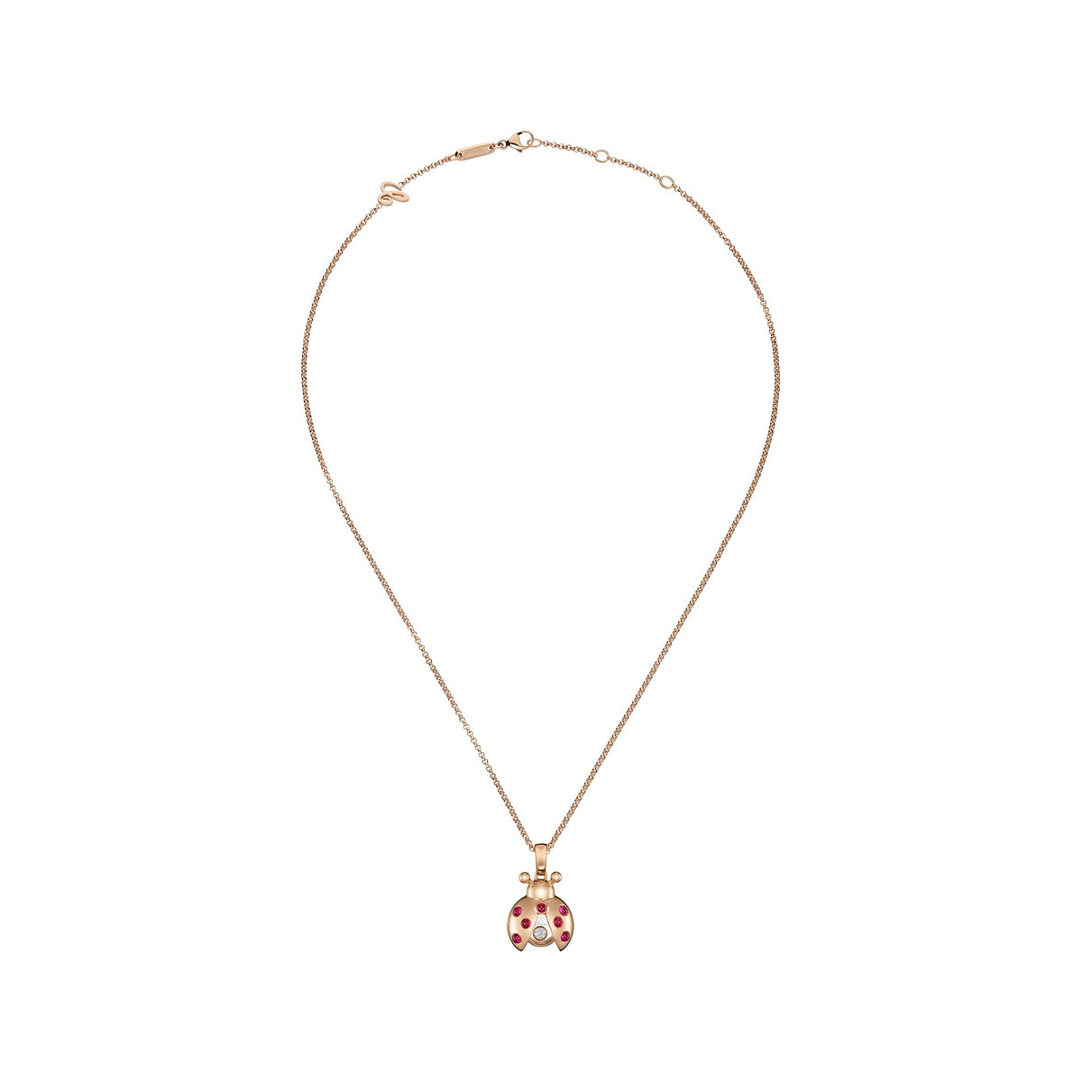 Chopard Happy Diamonds pendant in 18k ethical rose gold with moving diamonds, view 3