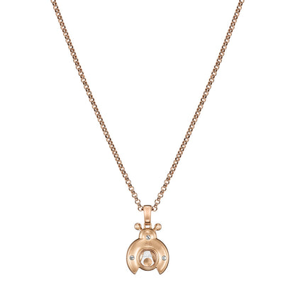 Chopard Happy Diamonds pendant in 18k ethical rose gold with moving diamonds, view 4