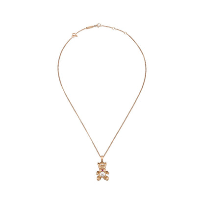 Chopard Happy Diamonds pendant in 18k ethical rose gold with moving diamonds and rubies, view 3