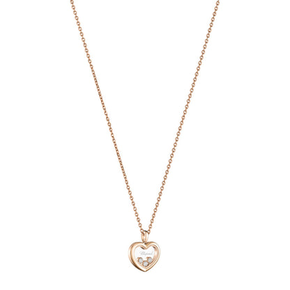 Chopard Happy Diamonds pendant in 18k ethical rose gold with diamonds, view 2