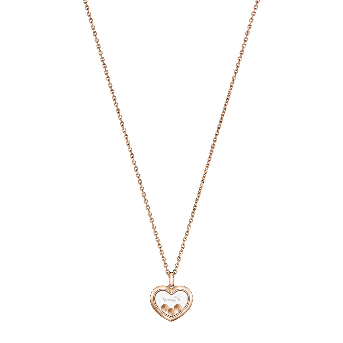 Chopard Happy Diamonds pendant in 18k ethical rose gold with diamonds, view 4