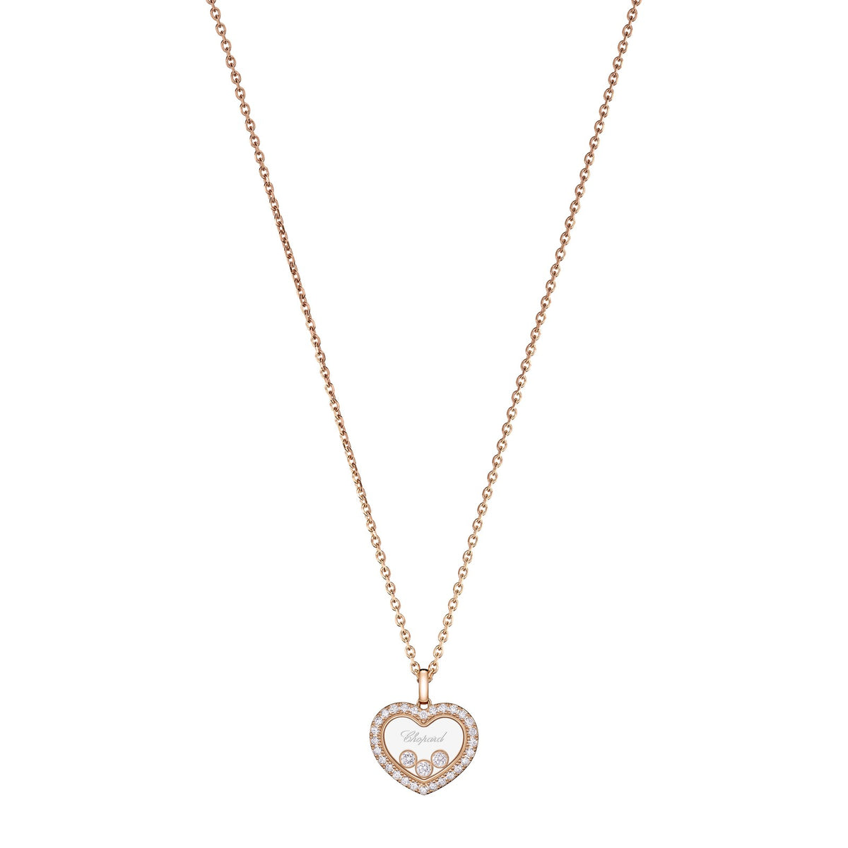 Chopard Happy Diamonds pendant in 18k ethical rose gold with diamonds