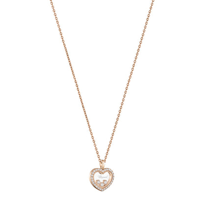 Chopard Happy Diamonds pendant in 18k ethical rose gold with diamonds, view 2