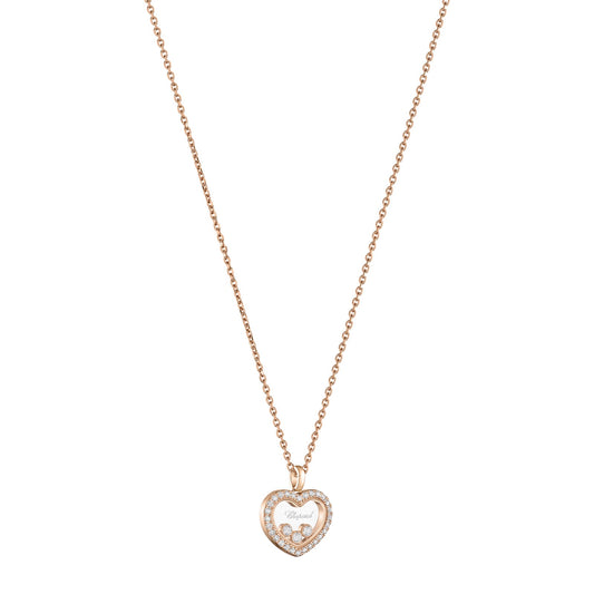 Chopard Happy Diamonds pendant in 18k ethical rose gold with diamonds, view 2