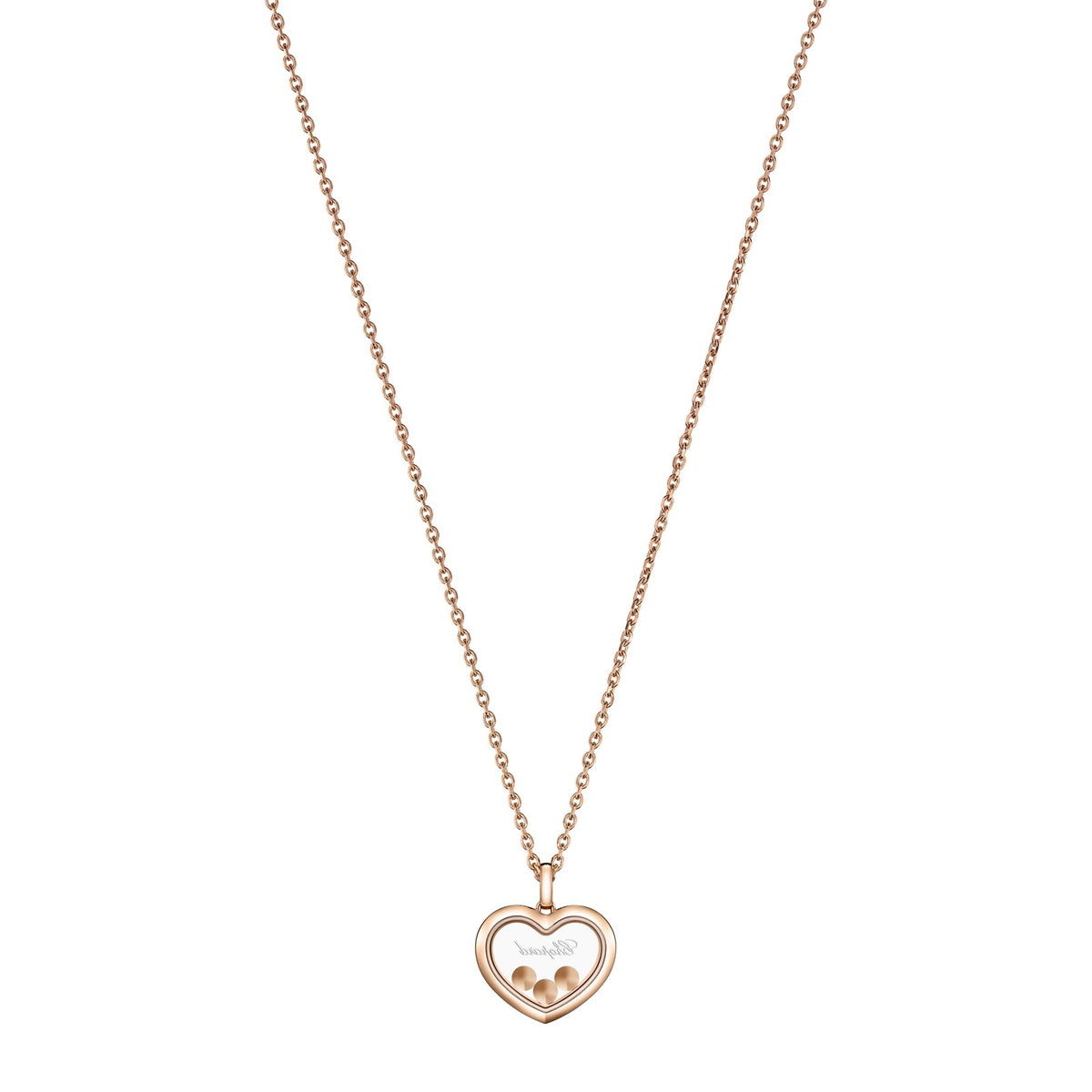 Chopard Happy Diamonds pendant in 18k ethical rose gold with diamonds, view 4