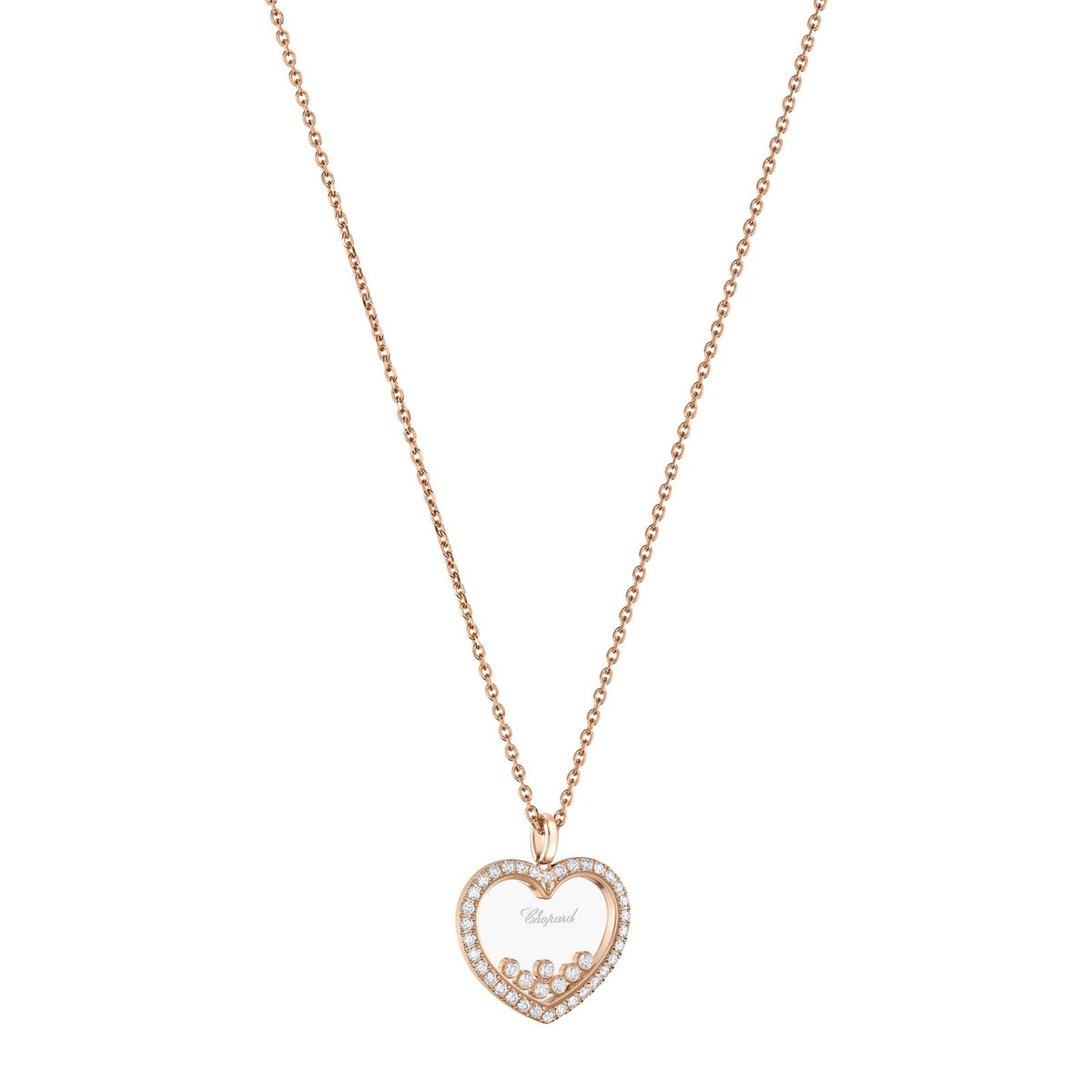 Chopard Happy Diamonds pendant in 18k ethical rose gold, view 2