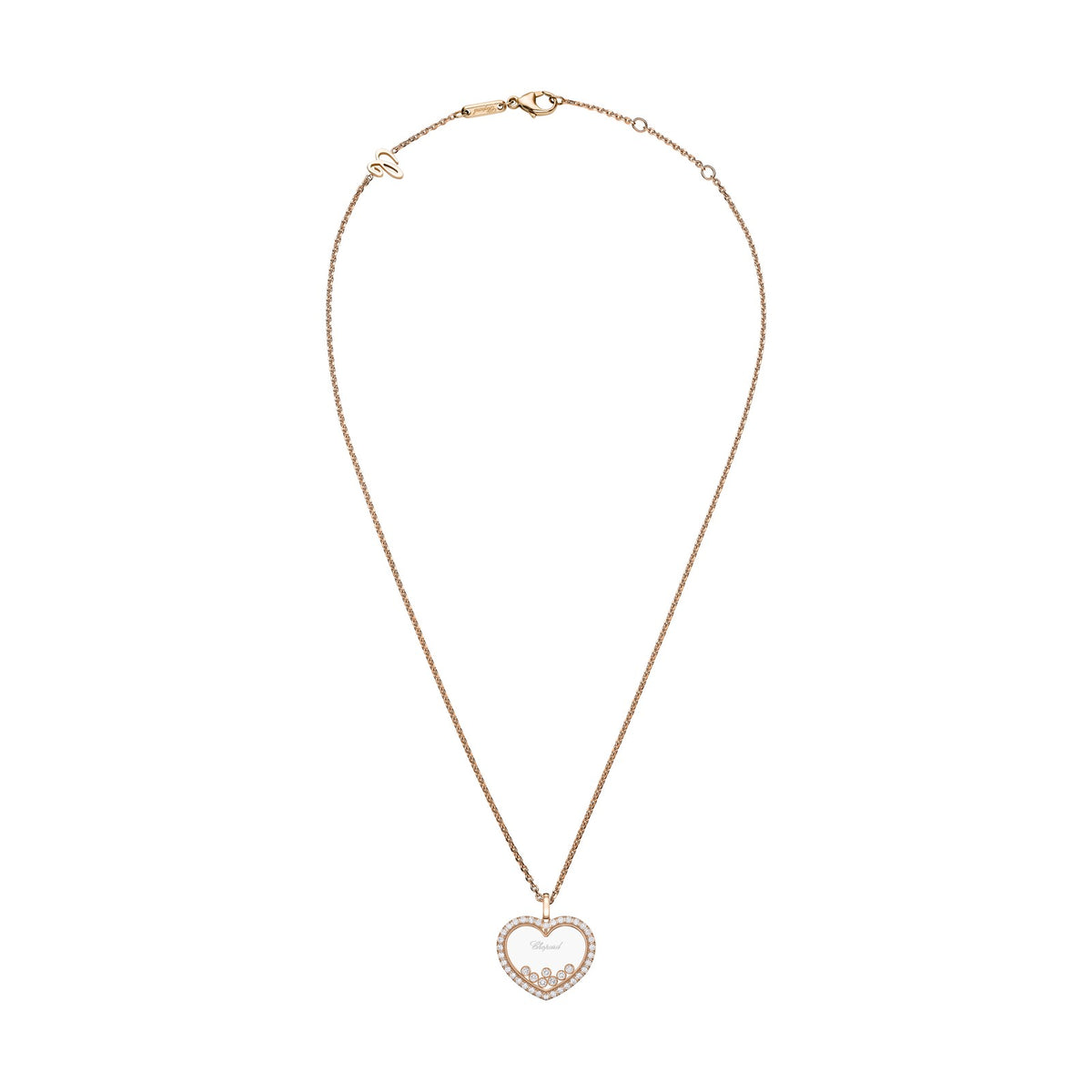 Chopard Happy Diamonds pendant in 18k ethical rose gold, view 3