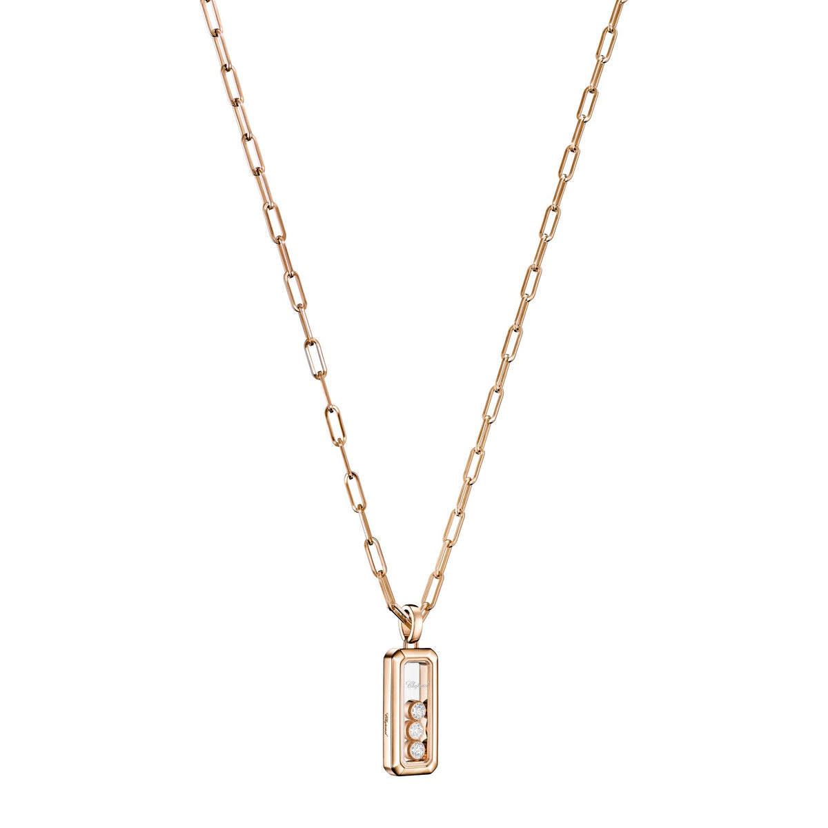 Chopard Happy Diamonds pendant in 18k ethical rose gold with diamonds, view 2