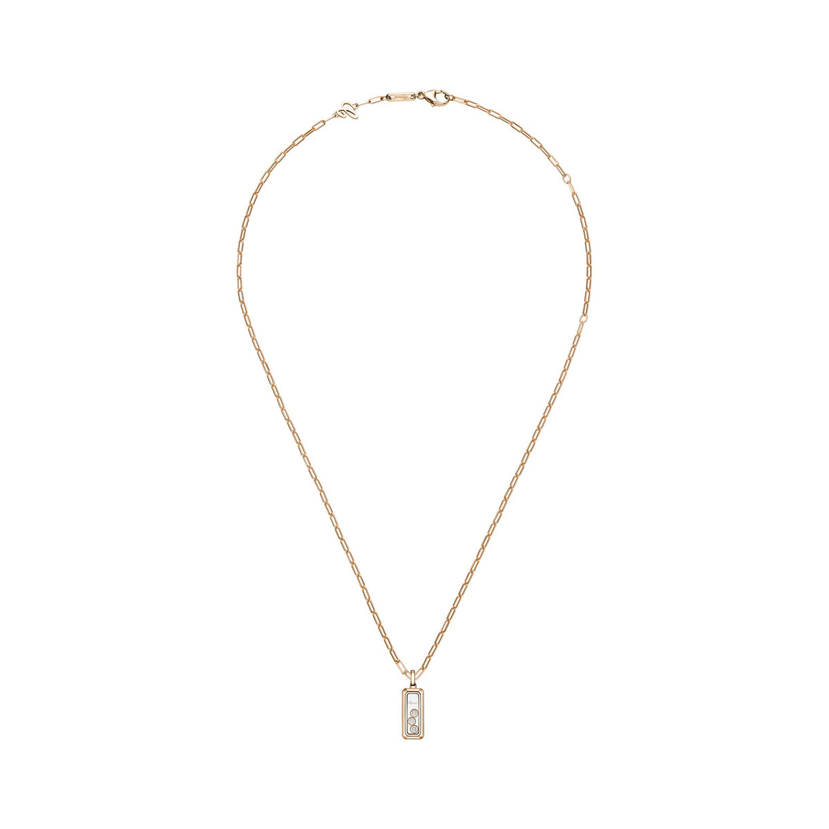 Chopard Happy Diamonds pendant in 18k ethical rose gold with diamonds, view 3