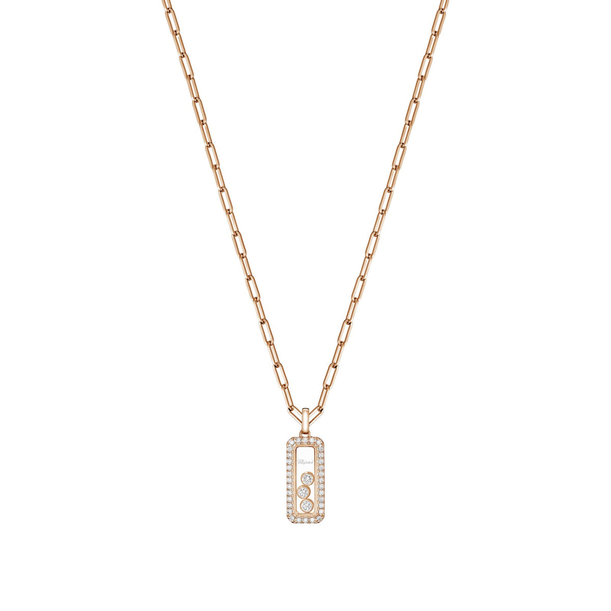 Chopard Happy Diamonds pendant in 18k ethical rose gold with diamonds