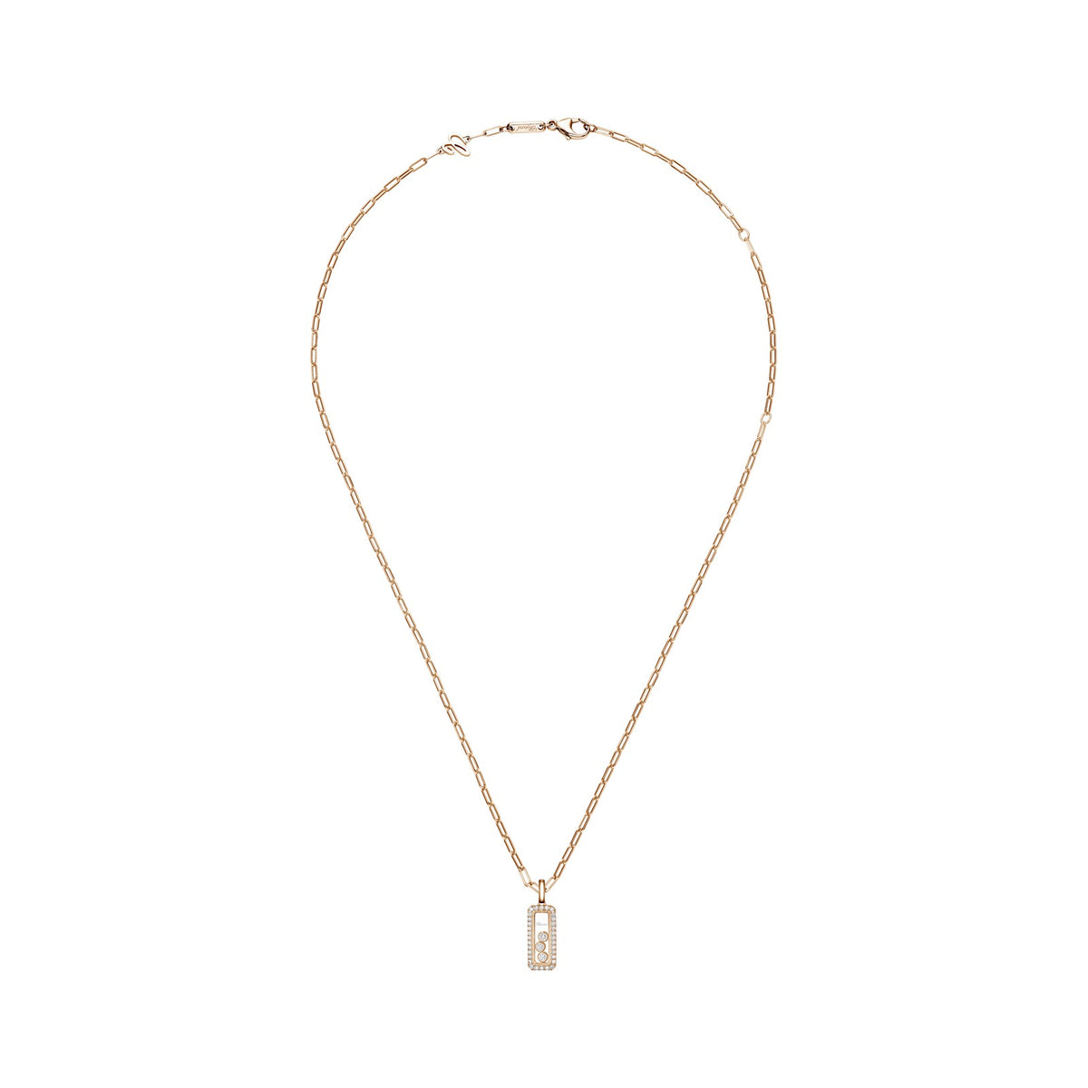 Chopard Happy Diamonds pendant in 18k ethical rose gold with diamonds, view 3