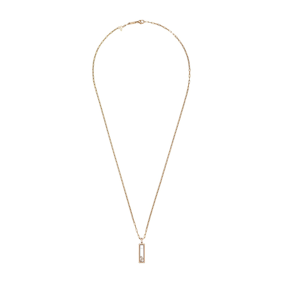 Chopard Happy Diamonds pendant in 18k ethical rose gold with diamonds, view 3