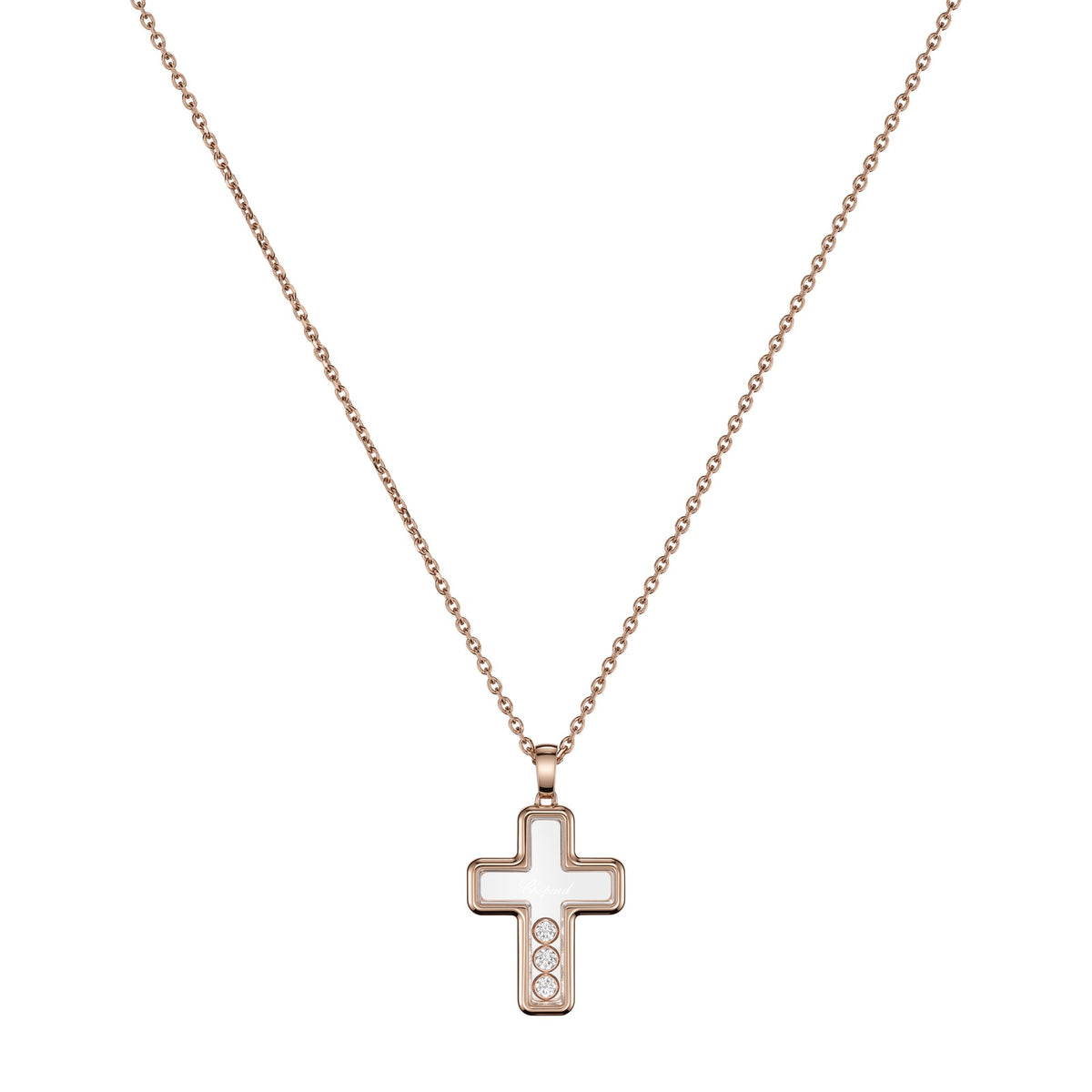 Chopard Happy Diamonds pendant in 18k ethical rose gold with moving diamonds