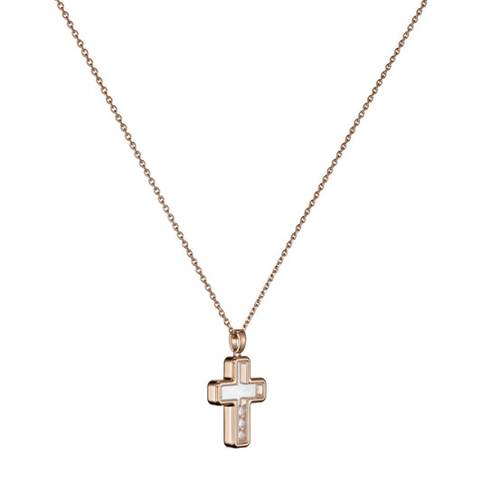 Chopard Happy Diamonds pendant in 18k ethical rose gold with moving diamonds, view 2