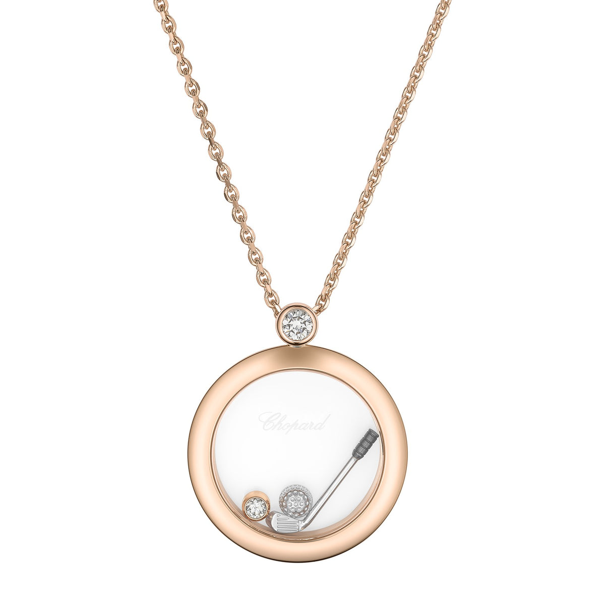 Chopard Happy Diamonds pendant in 18k ethical rose gold with diamonds