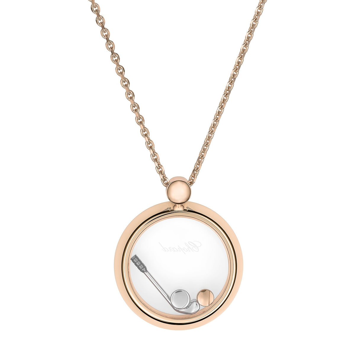 Chopard Happy Diamonds pendant in 18k ethical rose gold with diamonds, view 4