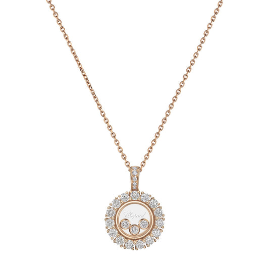Chopard Happy Diamonds pendant in 18k ethical rose gold with moving diamonds