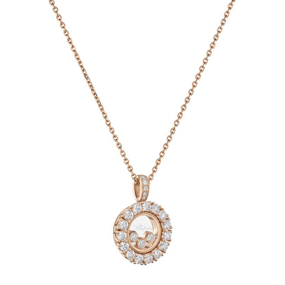 Chopard Happy Diamonds pendant in 18k ethical rose gold with moving diamonds, view 2